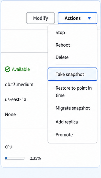 Click on Actions