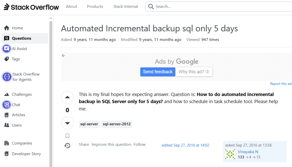 Take An Incremental Backup In SQL Server 