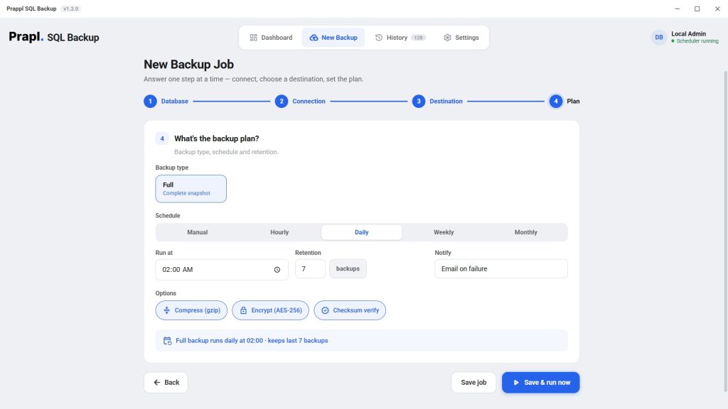 automate backup of multiple database from one place