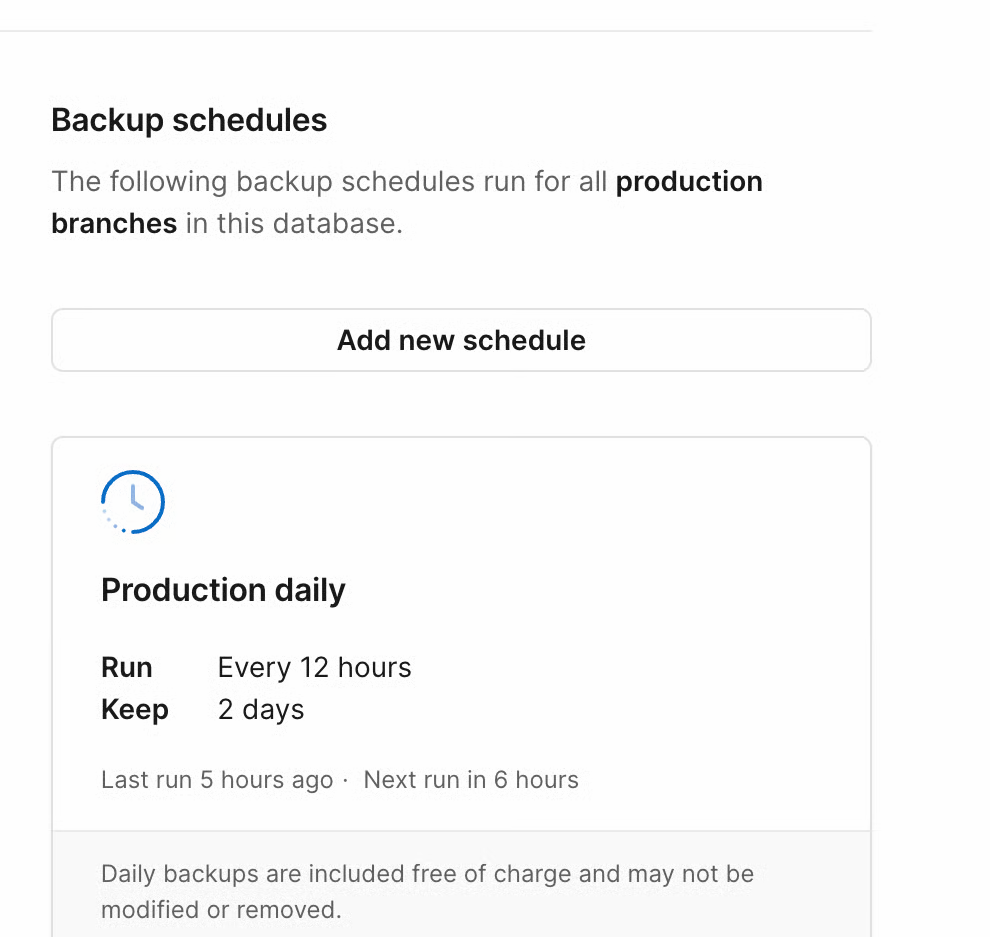 Review your backup schedule