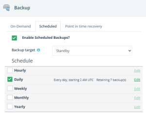 backup scalegrid database