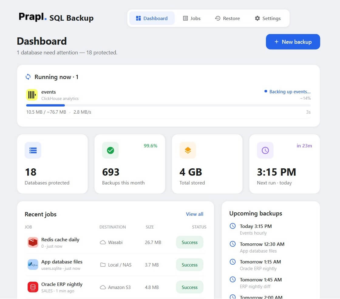 clickhouse backup and restore