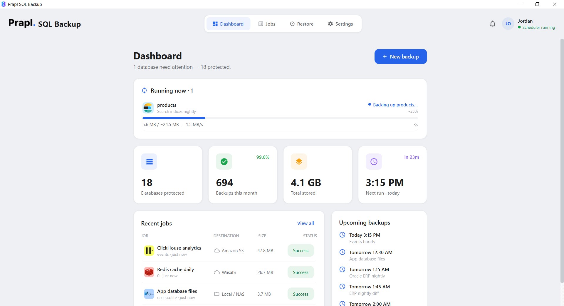 elasticsearch backup tool running a scheduled backup of search indices