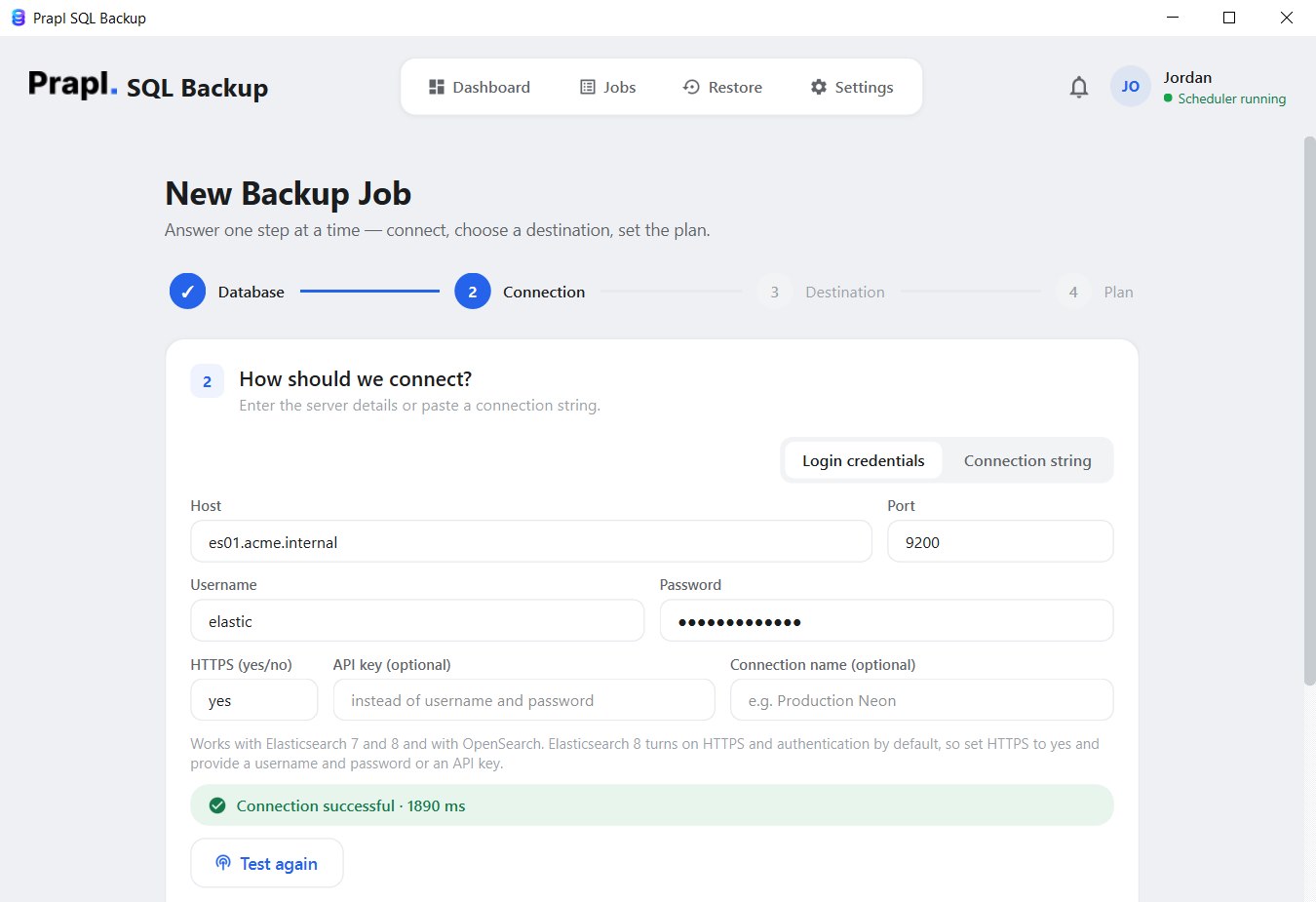 connect to elasticsearch cluster over https and list indices