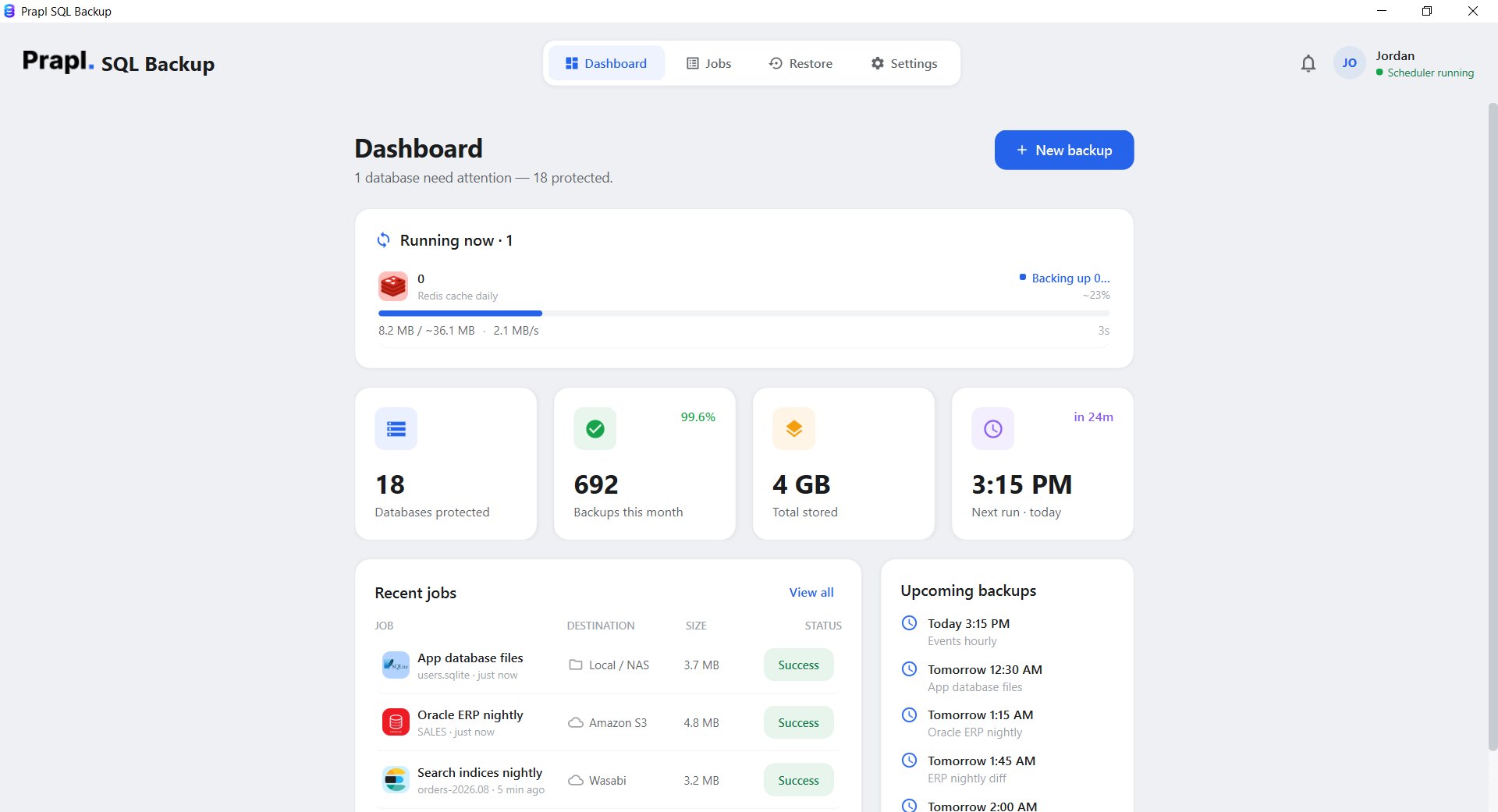 redis backup tool running a scheduled backup of a redis database